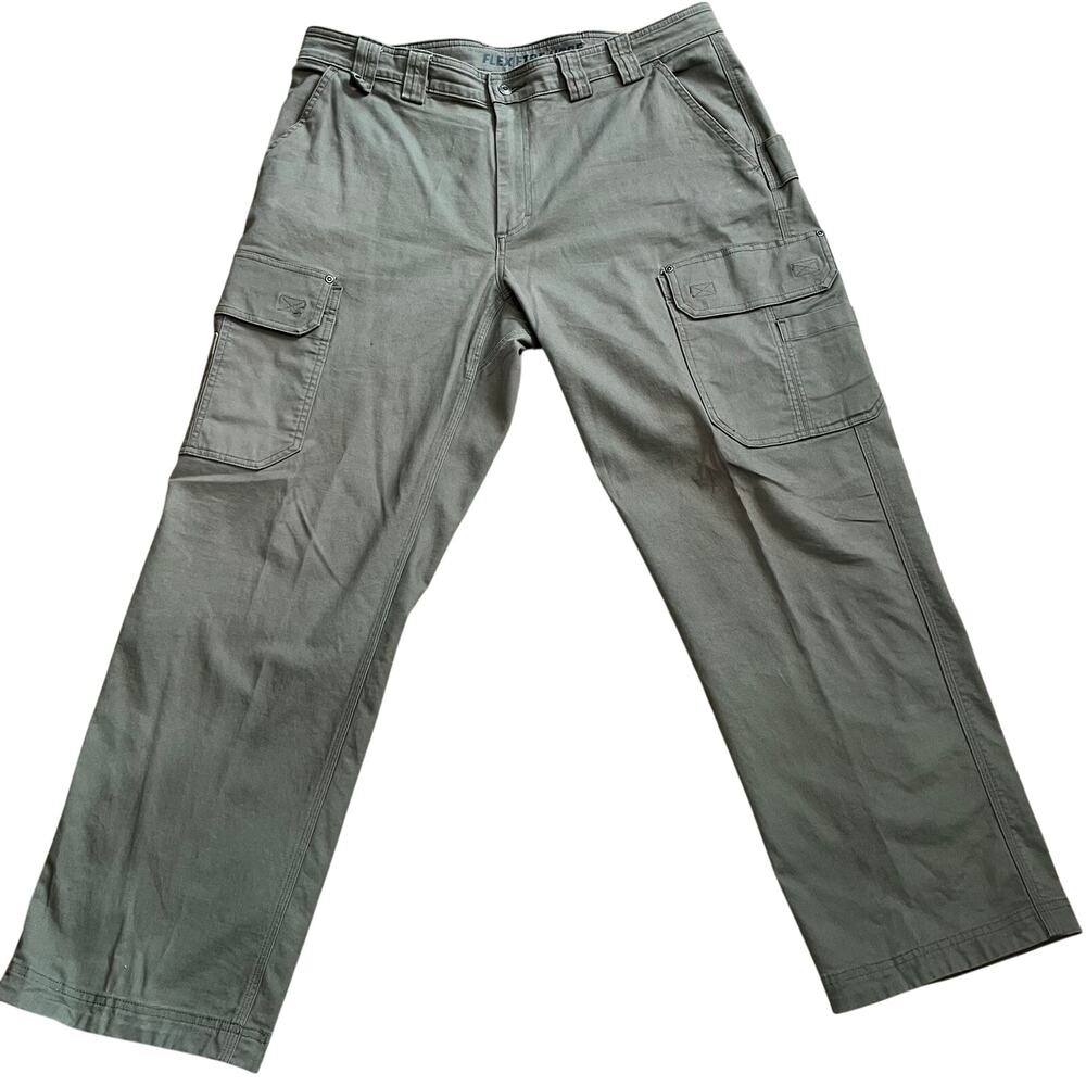 Duluth Trading Men’s Cargo Work Pants 38x32 Gray Flex Fire Hose